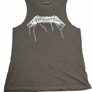 Metallica Ride The Lightning Tank Top T-shirt Black Womans Band Merch Retro Sz M